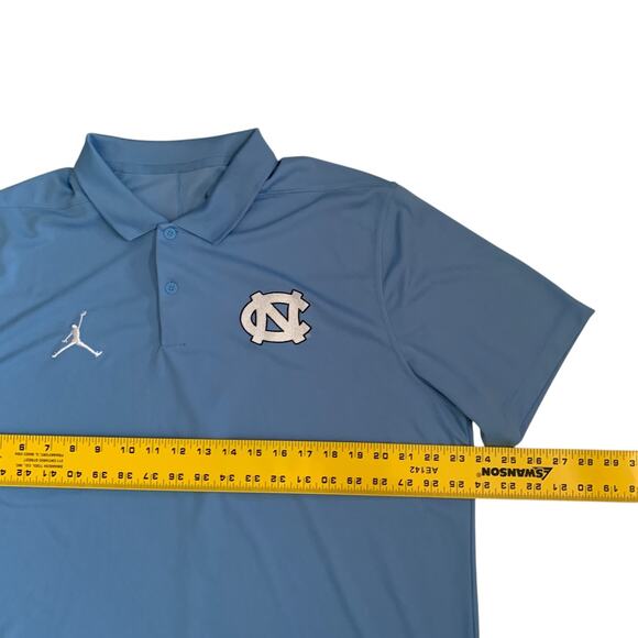 Nike Dri Fit Men's Size L Jordan UNC North Carolina Tar Heels Blue Polo Shirt - Picture 3 of 12